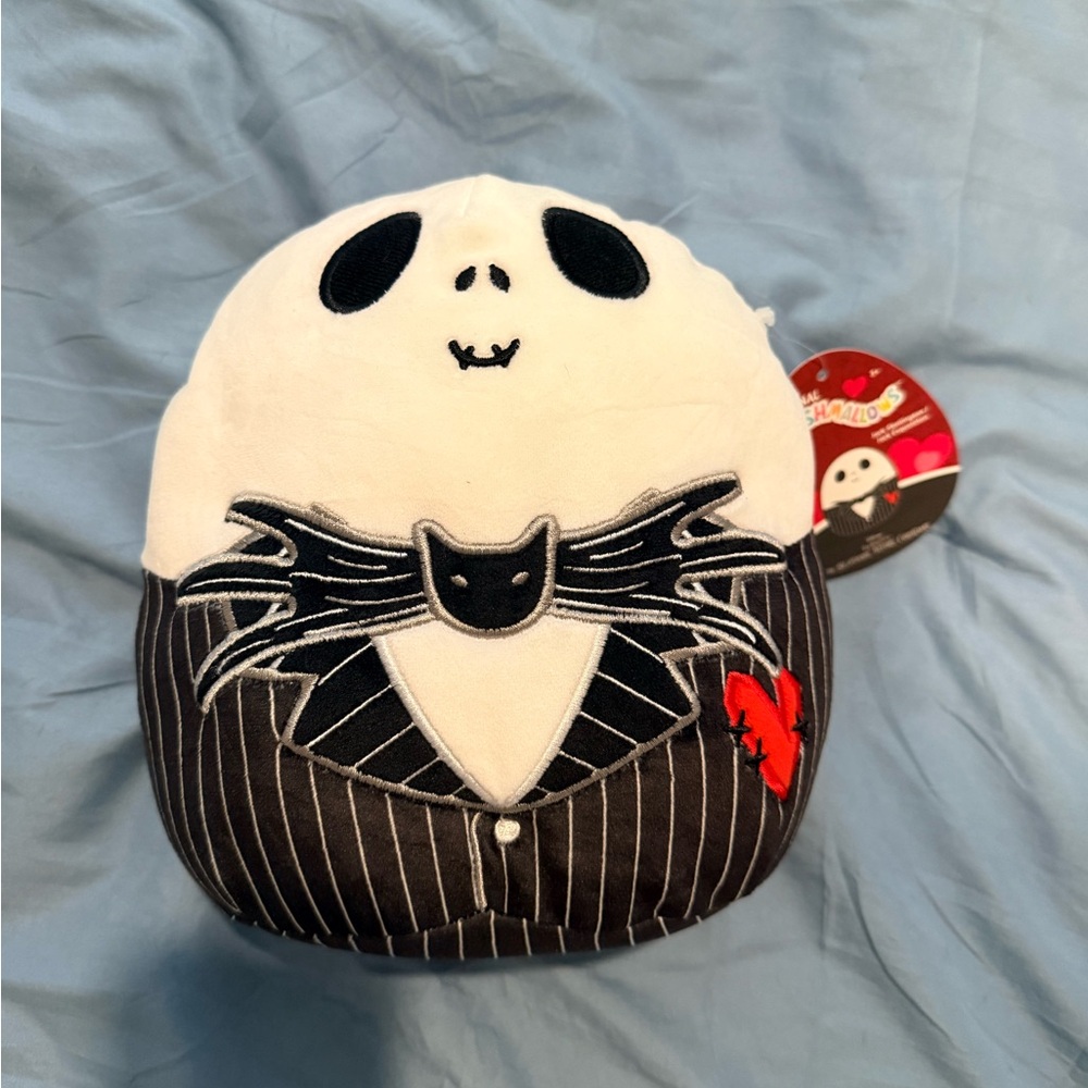 Squishmallows Black and White Jack Skellington Plush